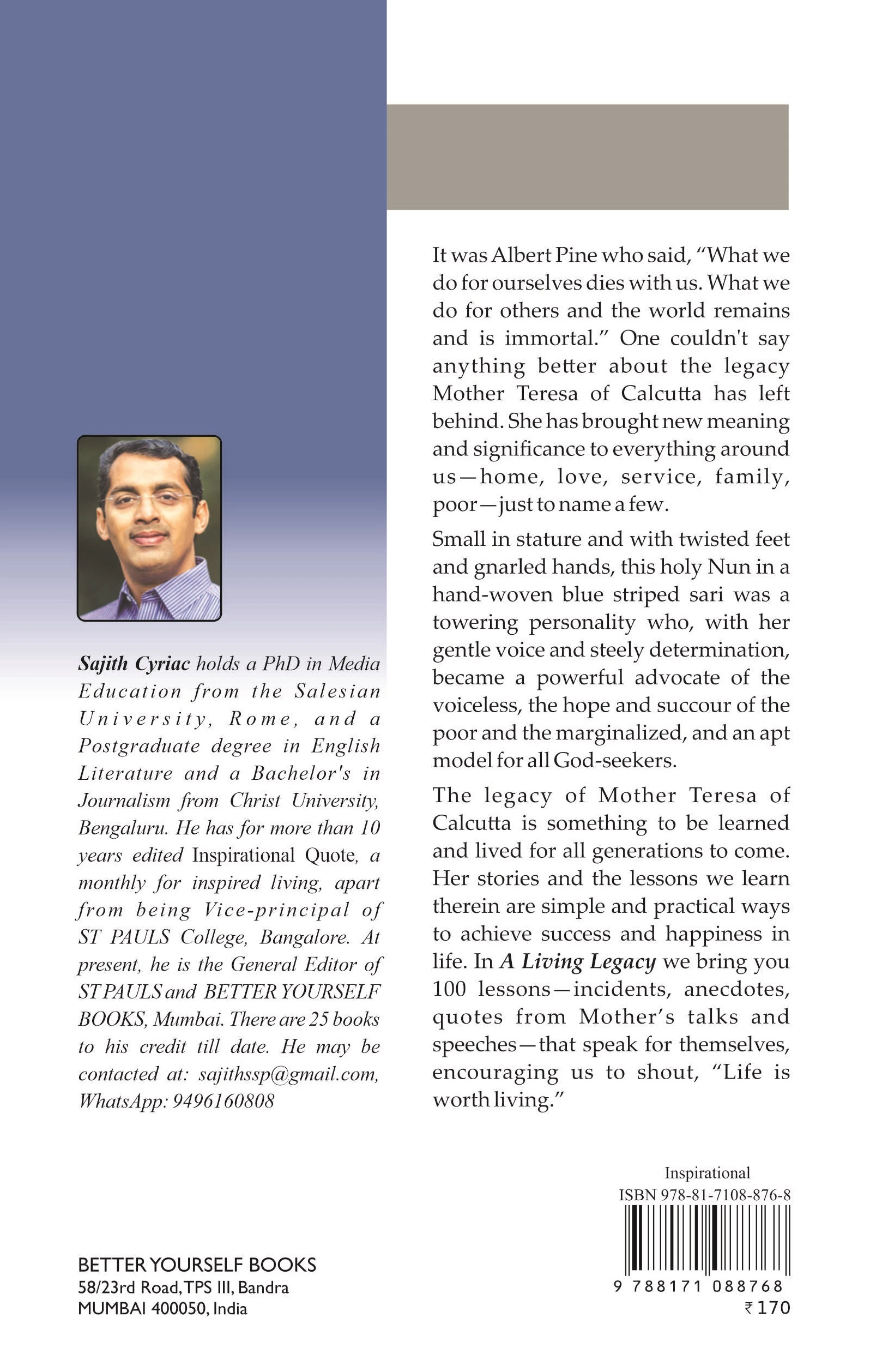 A living Legacy 2025 back cover