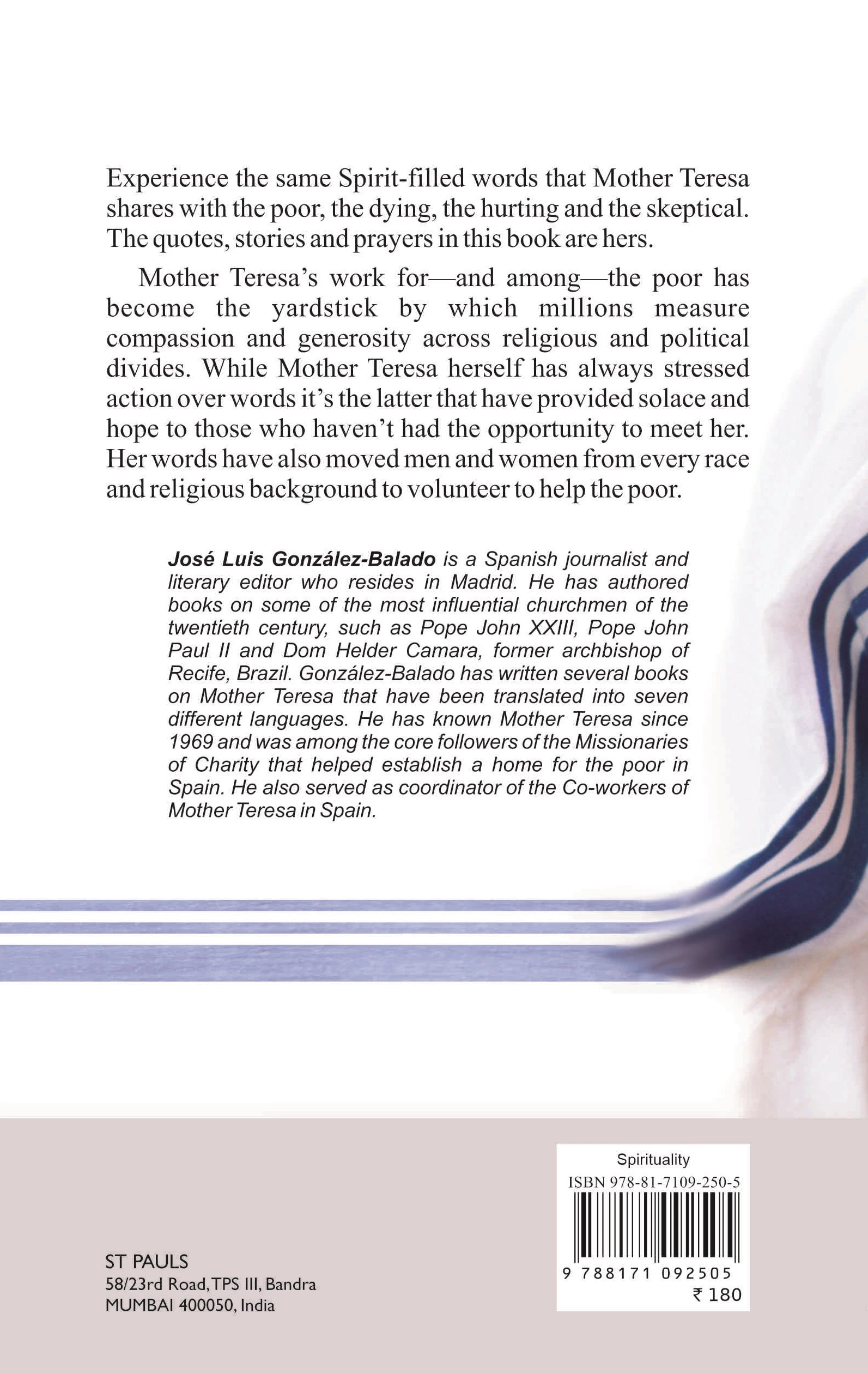 Mother Teresa in Her Own Words back cover