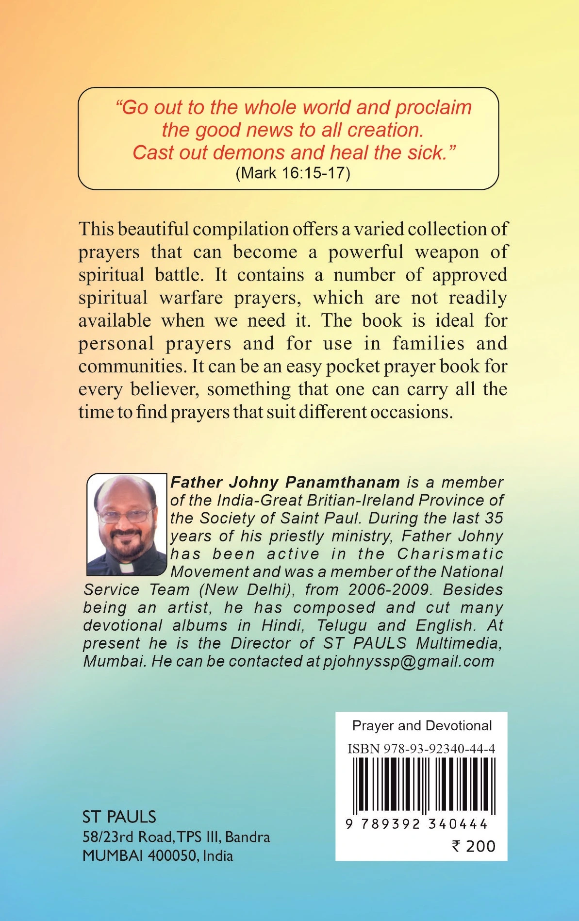 Powerful Prayers for all occasions 2025 back cover