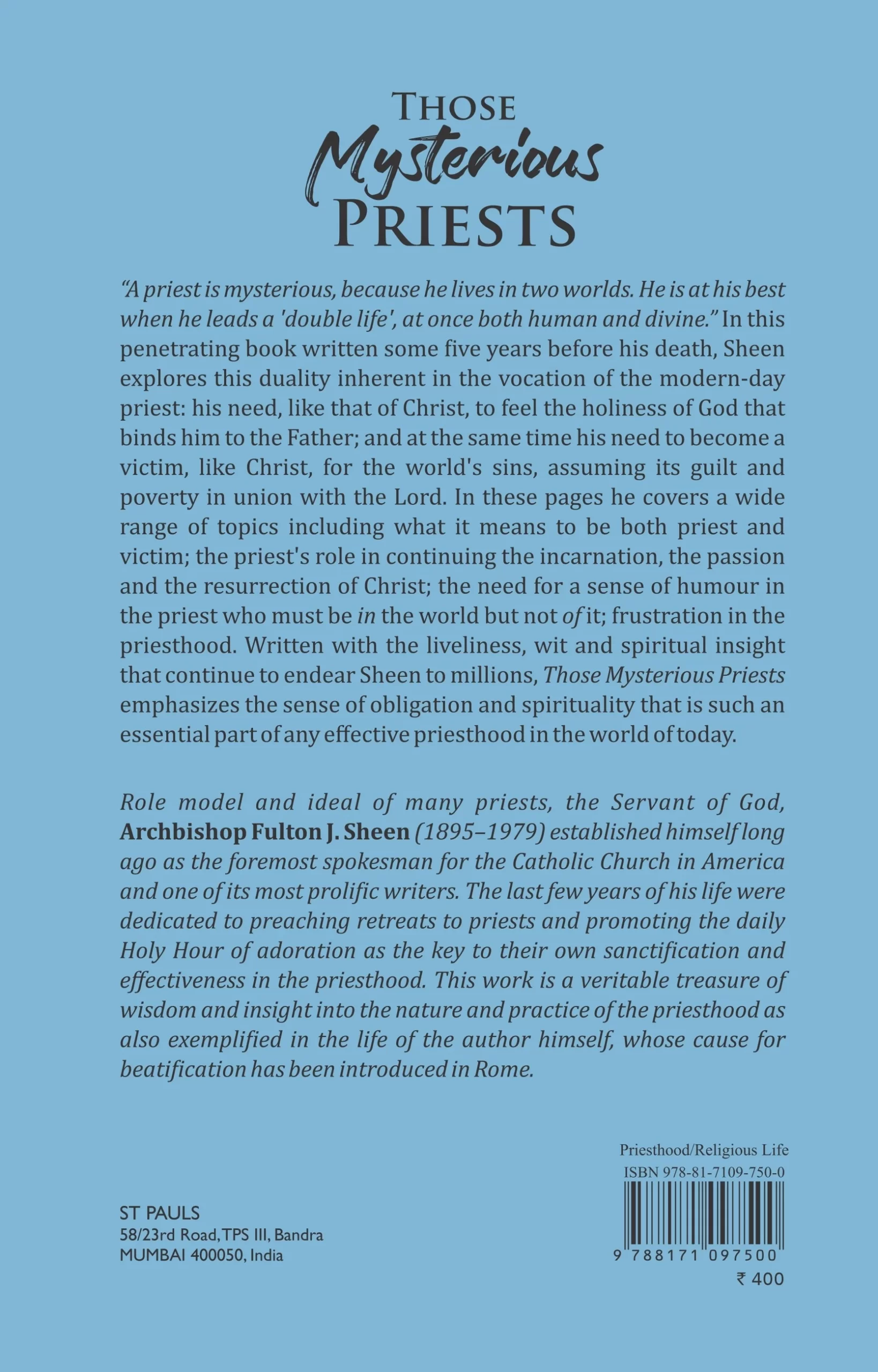 Those Mysterious Priests back cover