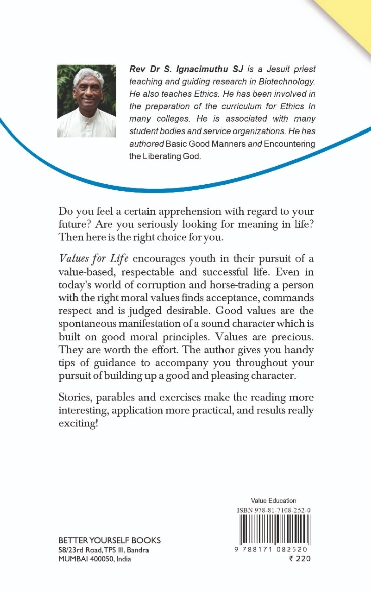 Values for Life back cover