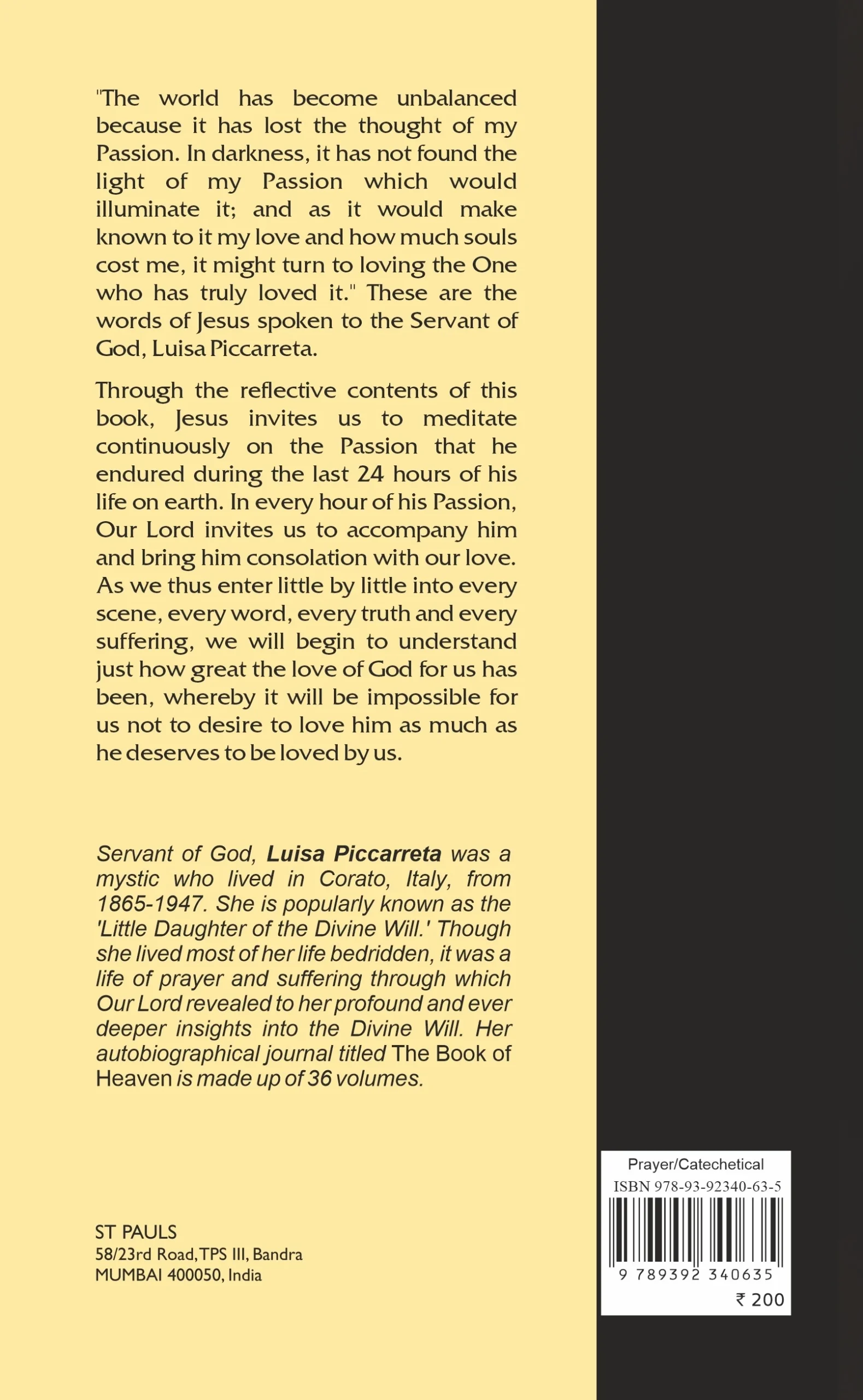 The 24 Hours of the Passion back cover