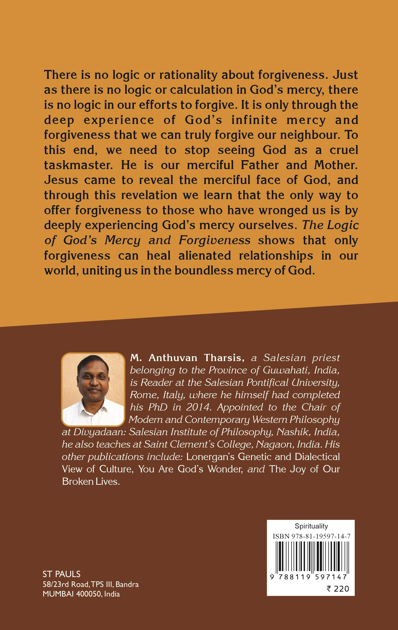 THE LOGIC OF GODS MERCY AND FORGIVENESS back cover