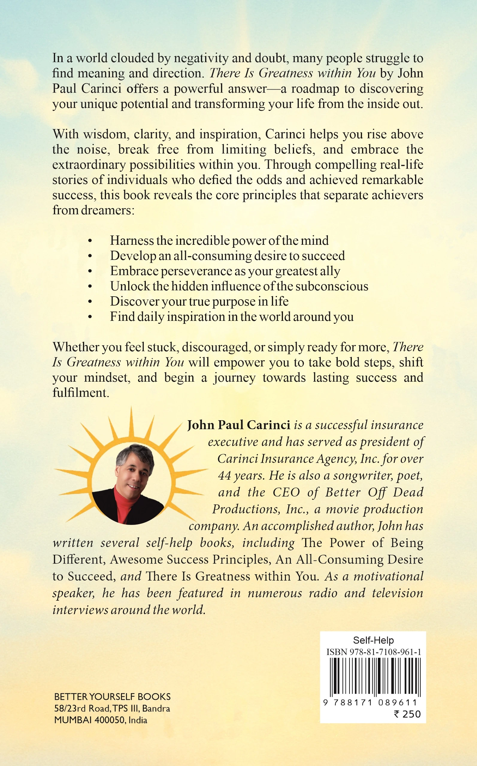 There is Greatness within you back cover