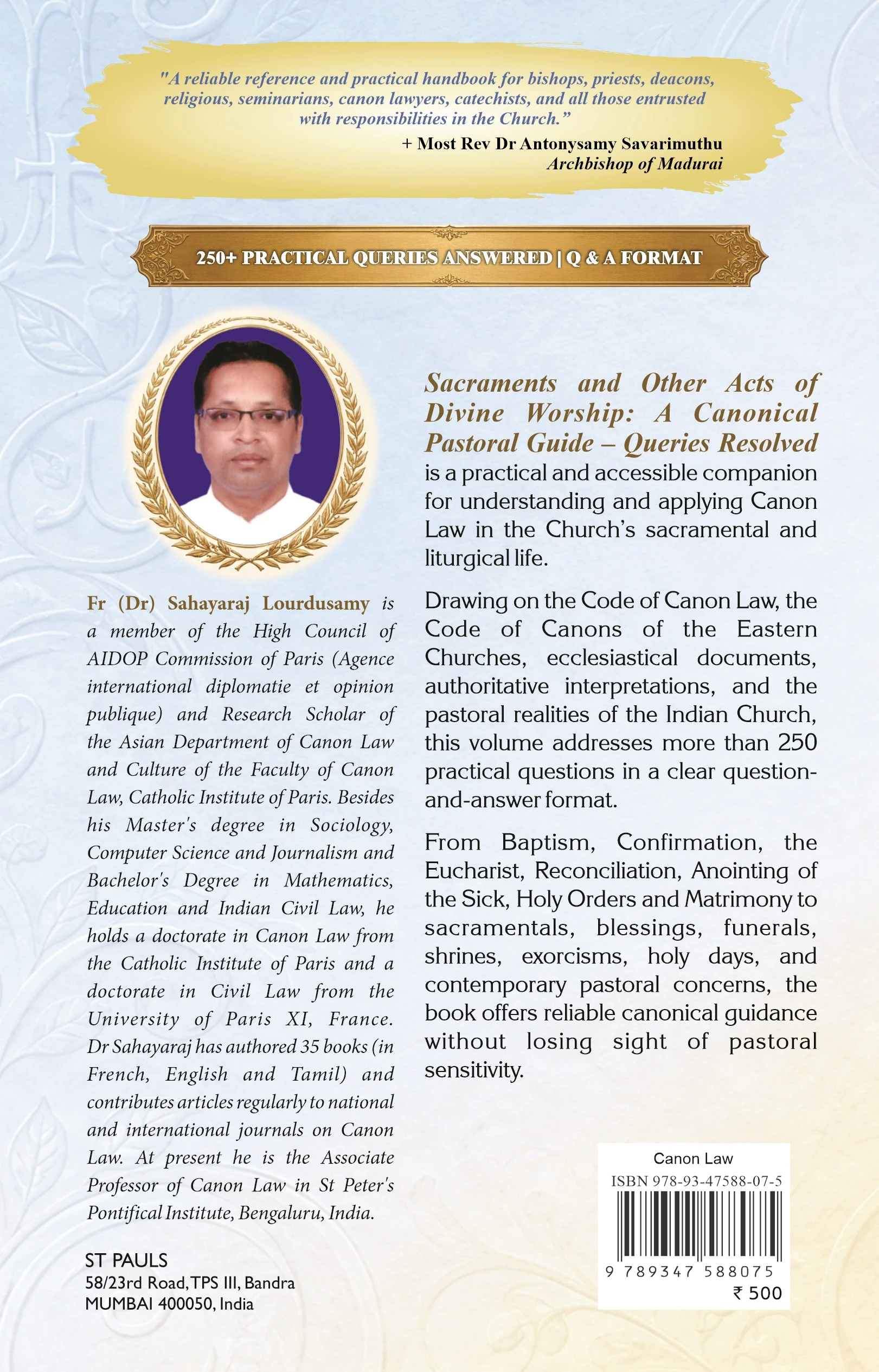 Sacraments and Other Acts of Divine Worship back cover